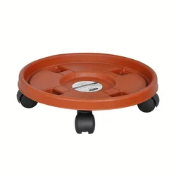 Rolling Plant Stand with Universal Wheels - Indoor/Outdoor Flower Pot Tray (26CM)
