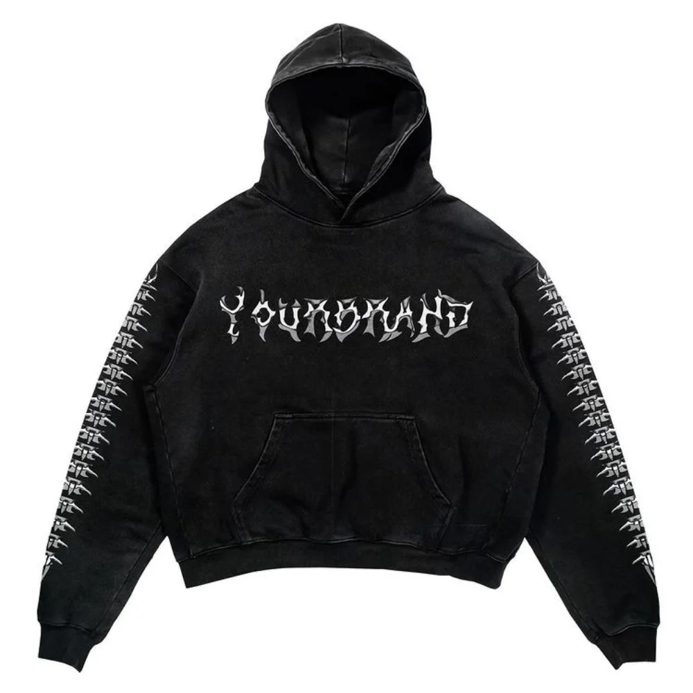 Felpa Con Cappuccio Zip Uomo Y2K - Pile Sportivo Unisex Hip Hop Con Stampa Graffiti, Giacca Casual Calda Con Tasche