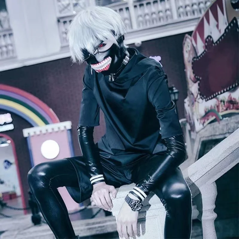 

Anime Tokyo Ghoul Cosplay Costumes Kaneki Ken Mask Halloween Costumes for Women Role Play Clothing Party Uniform Suit Full Set