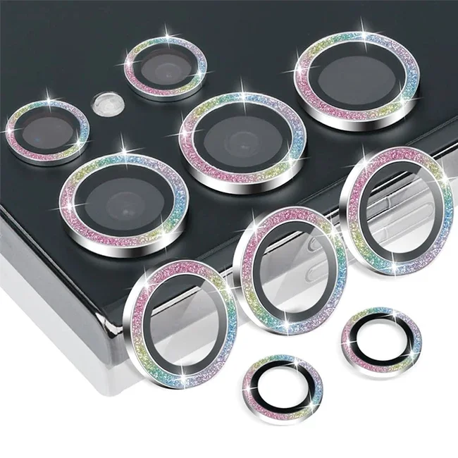 Ultra HD Glitter Diamond Metal Ring Camera Glass Lens Protector