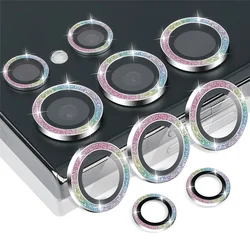 Ultra HD Glitter Diamond Metal Ring Camera Glass Lens Protector - S25 (Glitter Colorful)