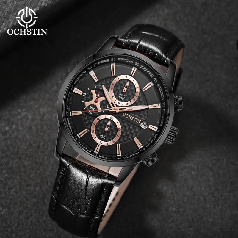 

Ochstin's New Product 2024 Prominente Celebrity Series Leisure Simple and Multi functional Quartz Movement Men's Quartz Watch