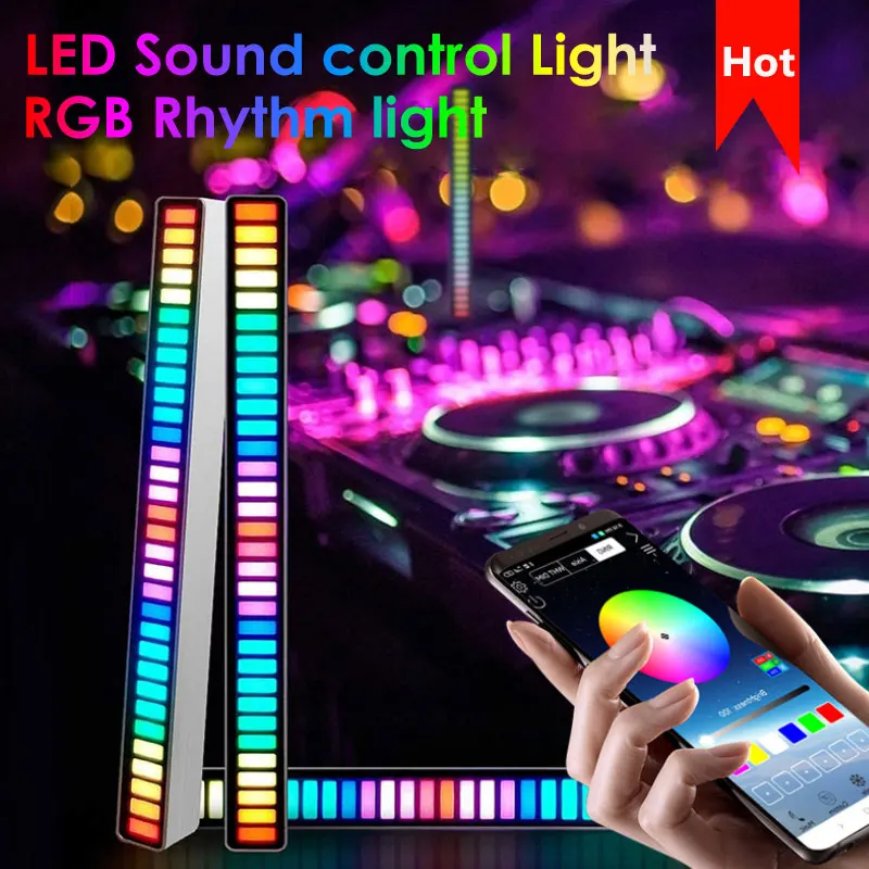 LED Strip Light RGB Sound Control Light Voice Activated Music Rhythm Ambient Light 3D LED Pickup lamp For Car family Party light