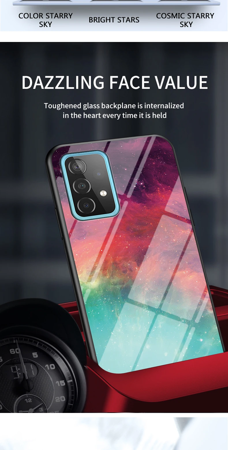 Coque en verre rigide DECLAREYAO A73 A53 pour Samsung Galaxy A33 A03S A03 Core A03, cadre en silicone fin, verre trempé_voghion.com