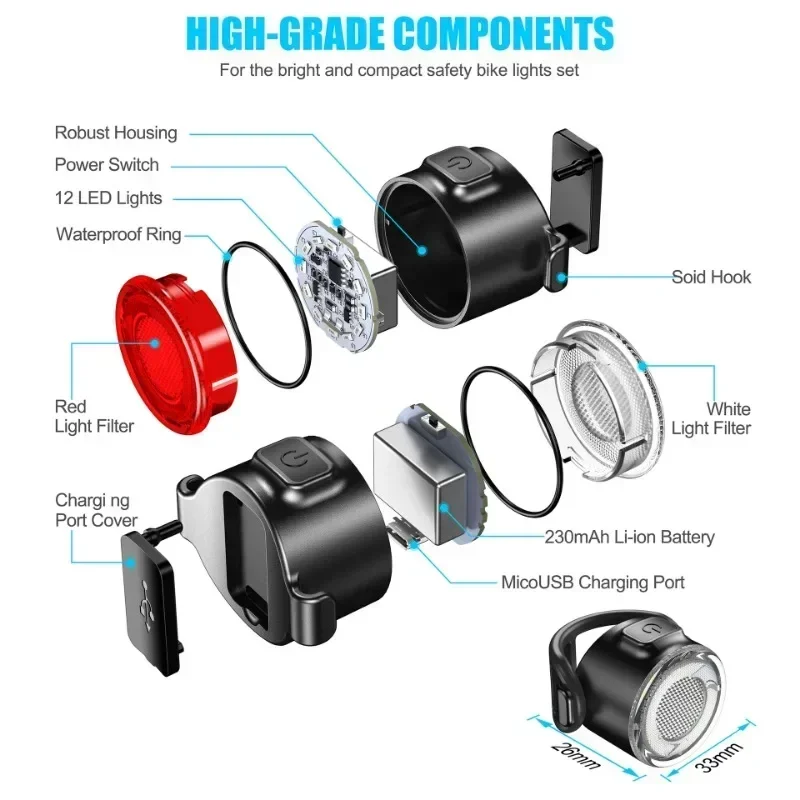 รูปสินค้า ไฟท้ายจักรยานกันน้ำ LED สำหรับ MTB