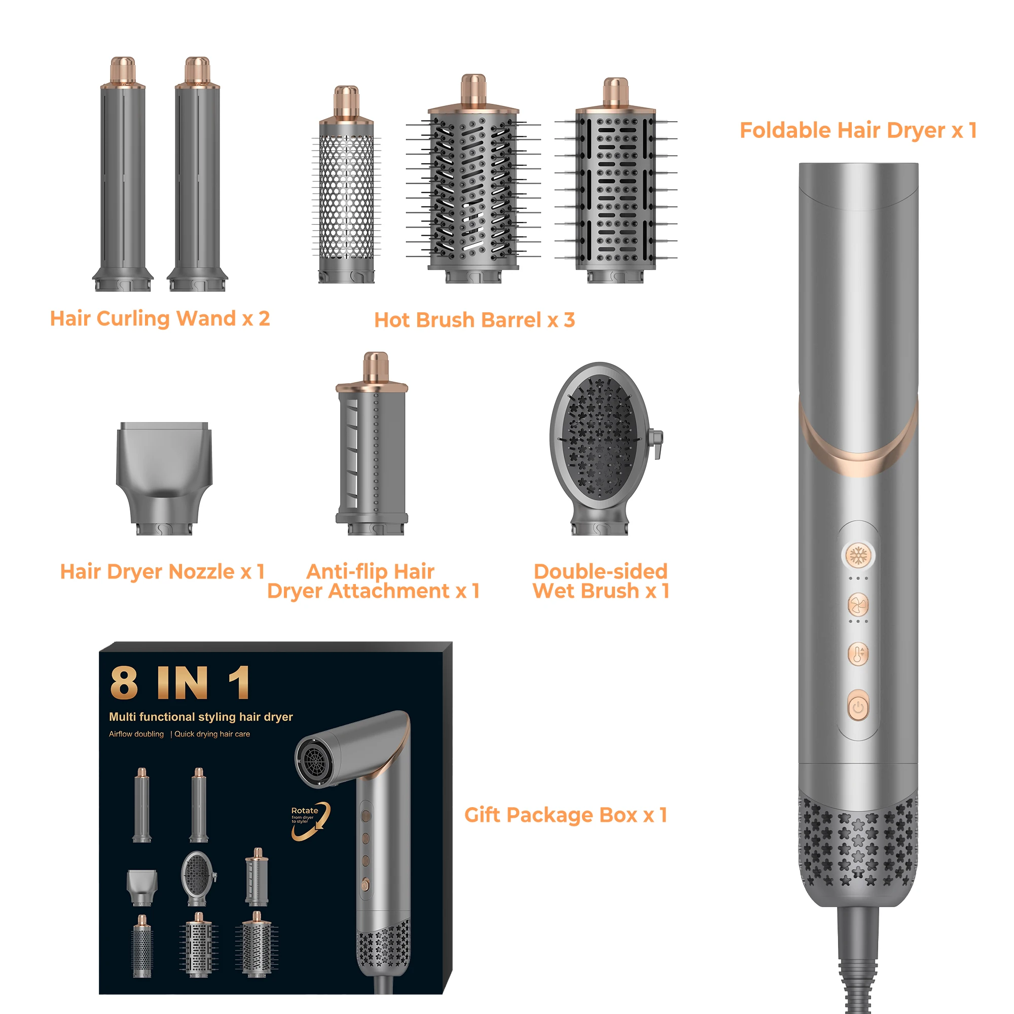 8 in 1 Hair Dryer Styler Tools Set