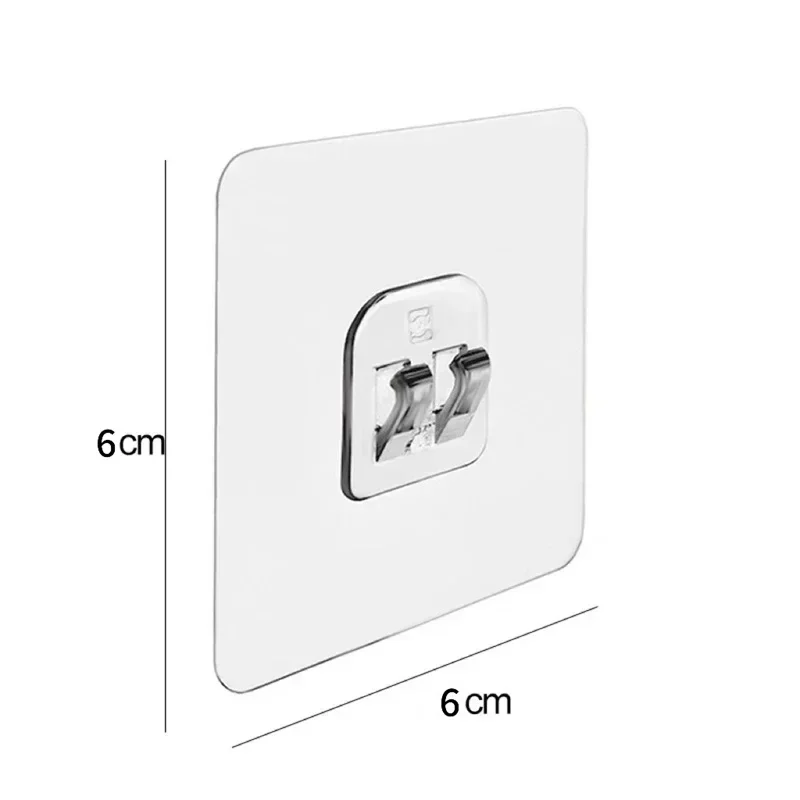 1-20PCS Hook Self Adhesive Transparent Strong Hooks Wall Hanging Holder Kitchen Bathroom Organizer Shelf Hooks Multi-Purpose