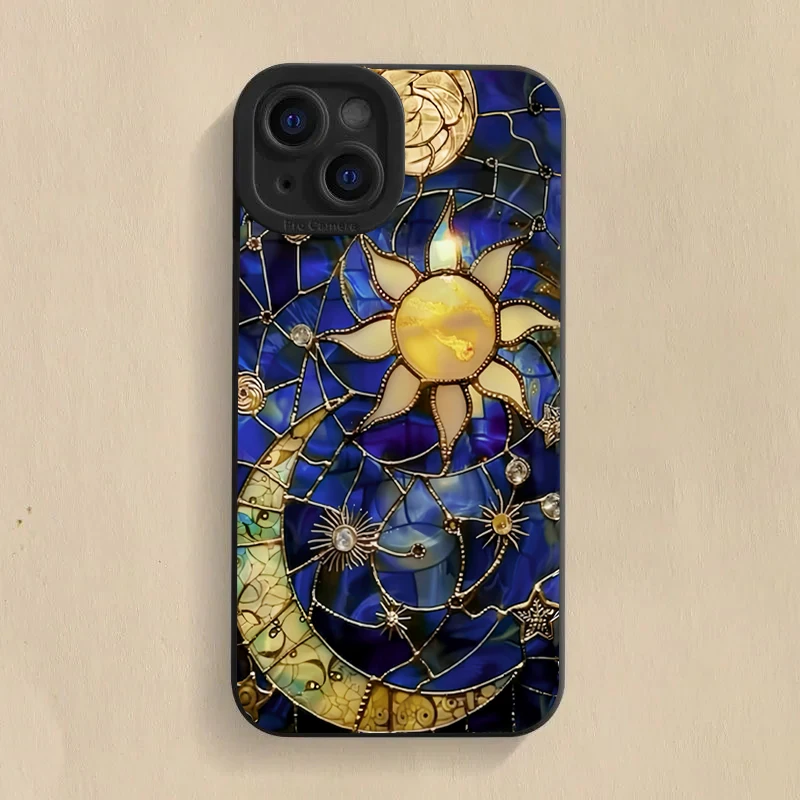 Vibrant Celestial Moon and Sun Phone Case Cover