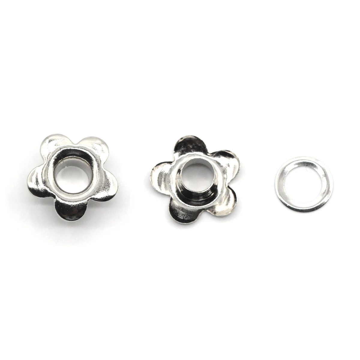 Eyelet Grommet Ring Eyelet Grommet Ring Kit Grommet Eyelet Kit KALASO 100sets Silver Color 5mm Flower Shape Grommet Eyelet Washer Fit Leather Craft Shoes Belt Cap DIY Accessories
