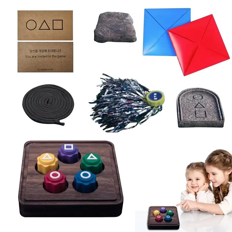 Korean Folk Game Sets Dice Party Game Props Square Circl-e Triangle Family Stone Catching Props Gonggi Jack Set For Kid
