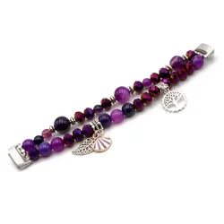 Elegant Handmade Crystal Bead Bracelet - Dressy Jewelry Wristband Replacement (PURPLE)