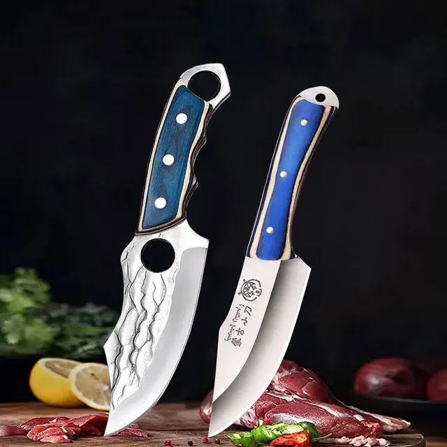 Couteau à désosser forgé à la main avec gaine, couteau de boucher, couteau de chef de cuisine en acier inoxydable, couteau à viande mongole, fournitures de cuisine 1