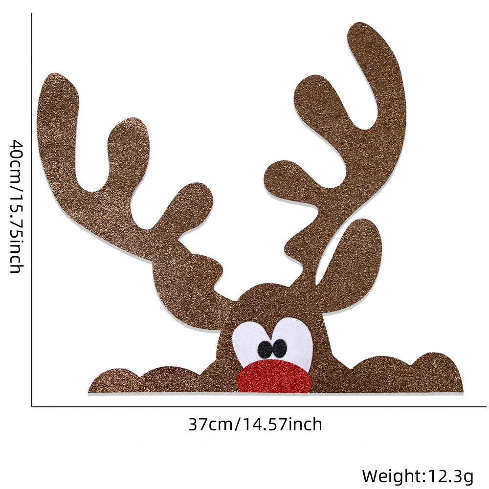 Christmas Stickers Colorful Door Stickers Vibrant Felt Cloth Ornament Home Decor