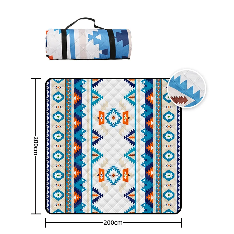 200x200CM Waterproof Picnic Blanket Large Beach Blanket Outdoor Picnic Mat Beach Mat with Carrying Handle for Travel Camping 6