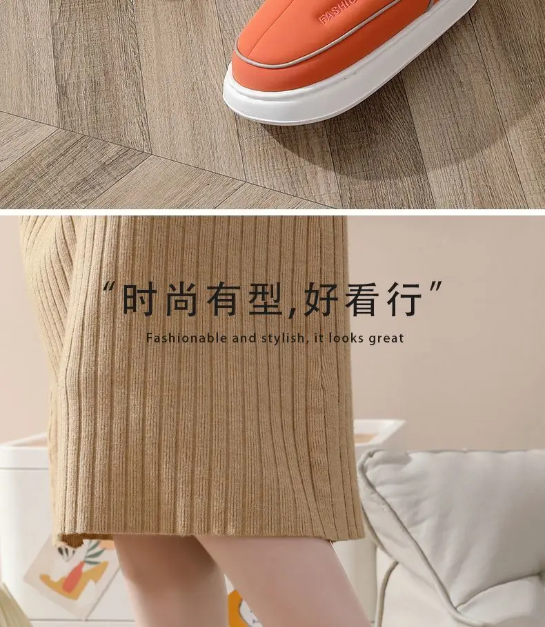 2025 Winter Full Wrap Slip-on Hausschuhe Unisex Mom Komfort Flauschigen Rutschen Frau Plattform Pelz Schuhe Damen Weibliche Schlafzimmer hausschuhe – Detail 7
