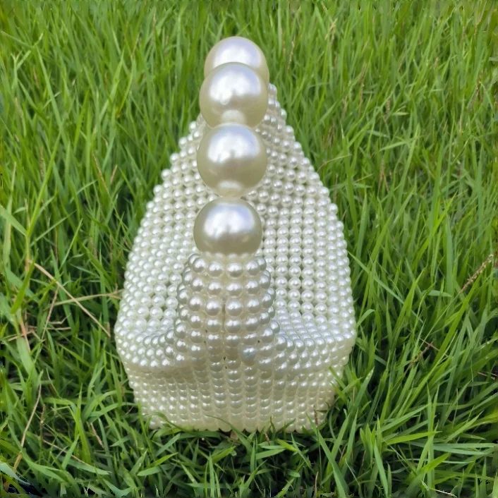 Borsa a mano artigianale con perline da donna, borsa a secchiello con perline in legno, borsa da sera, borsa a tracolla, borsa a tracolla con perline, borsa da spiaggia femminile - immagine 5