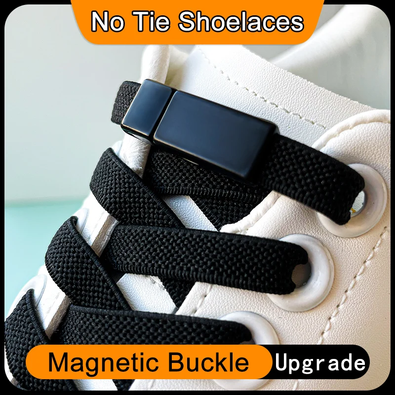 1-Pair-Magnetic-Shoelaces-Elastic-No-Tie-Shoe-laces-Kids-and-Adult-Flat ... - Display-Friendly Magnetic Laces For Kids