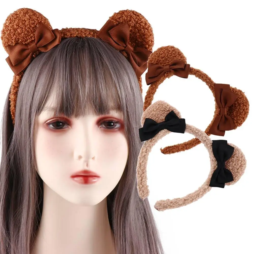 

Sweet Girls Plush Washing Face Headwear Cartoon Women Hair Hoop Korean Style Headband Hair Accessories Bear Ear Hairband