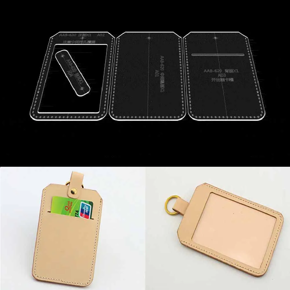 

Leather Bag Pattern Making with Kraft Paper and Acrylic Templates for Card bag, card sleeve, zero wallet