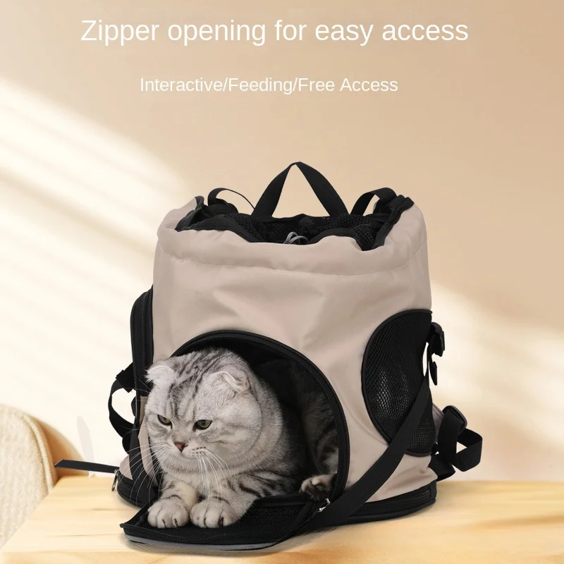 Solid Color Large Capacity Lightweight Cat Bag Outdoor Portable Pet Bag Outdoor Portable Pet Winter Warm Cat