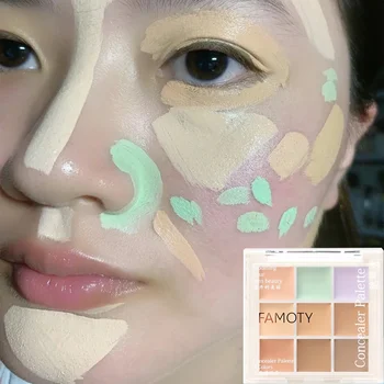Concealer Palette Waterproof Lasting Concealer Cream Bronzer Contouring Brightening Highlighter Face Color Corrector Cosmetics