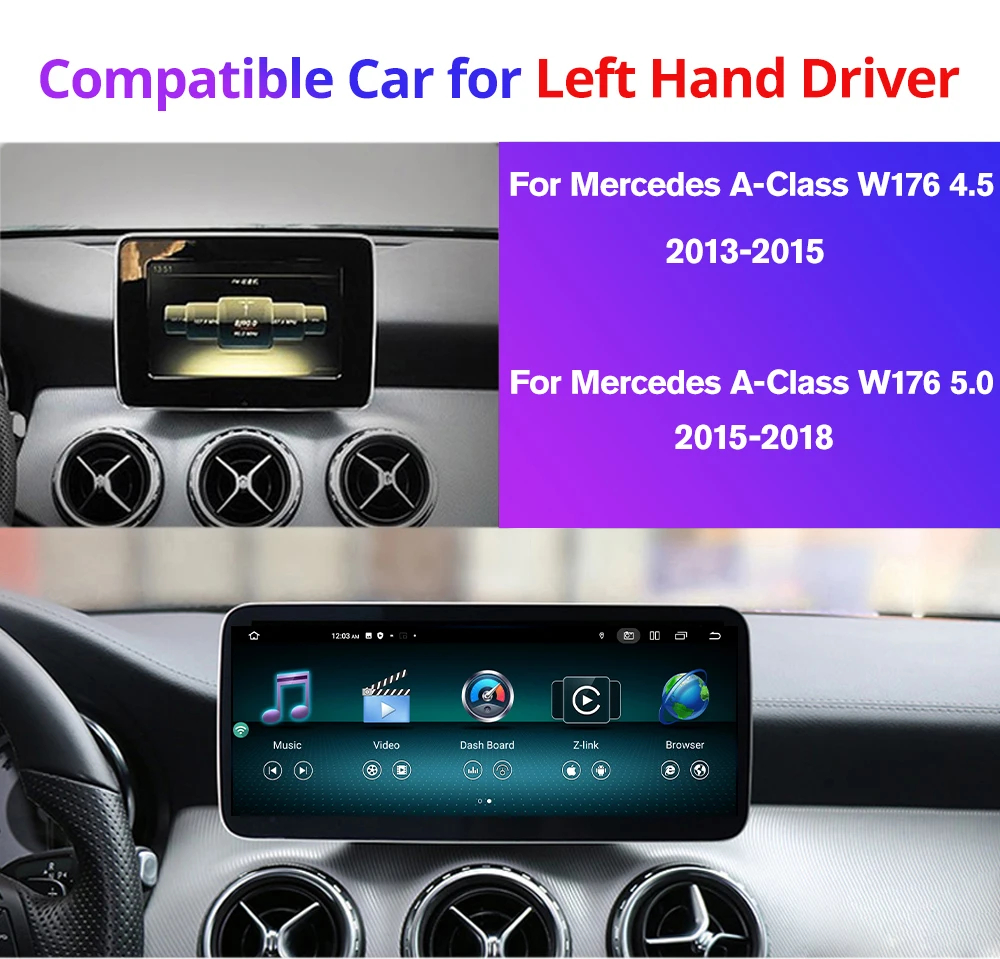 메르세데스 벤츠 A 클래스 W176, GLA X156, CLA C117 용, 2013 2018 자동차 지능형 시스템, 안드로이드 13 카 라디오 스테레오, 10.25 인치