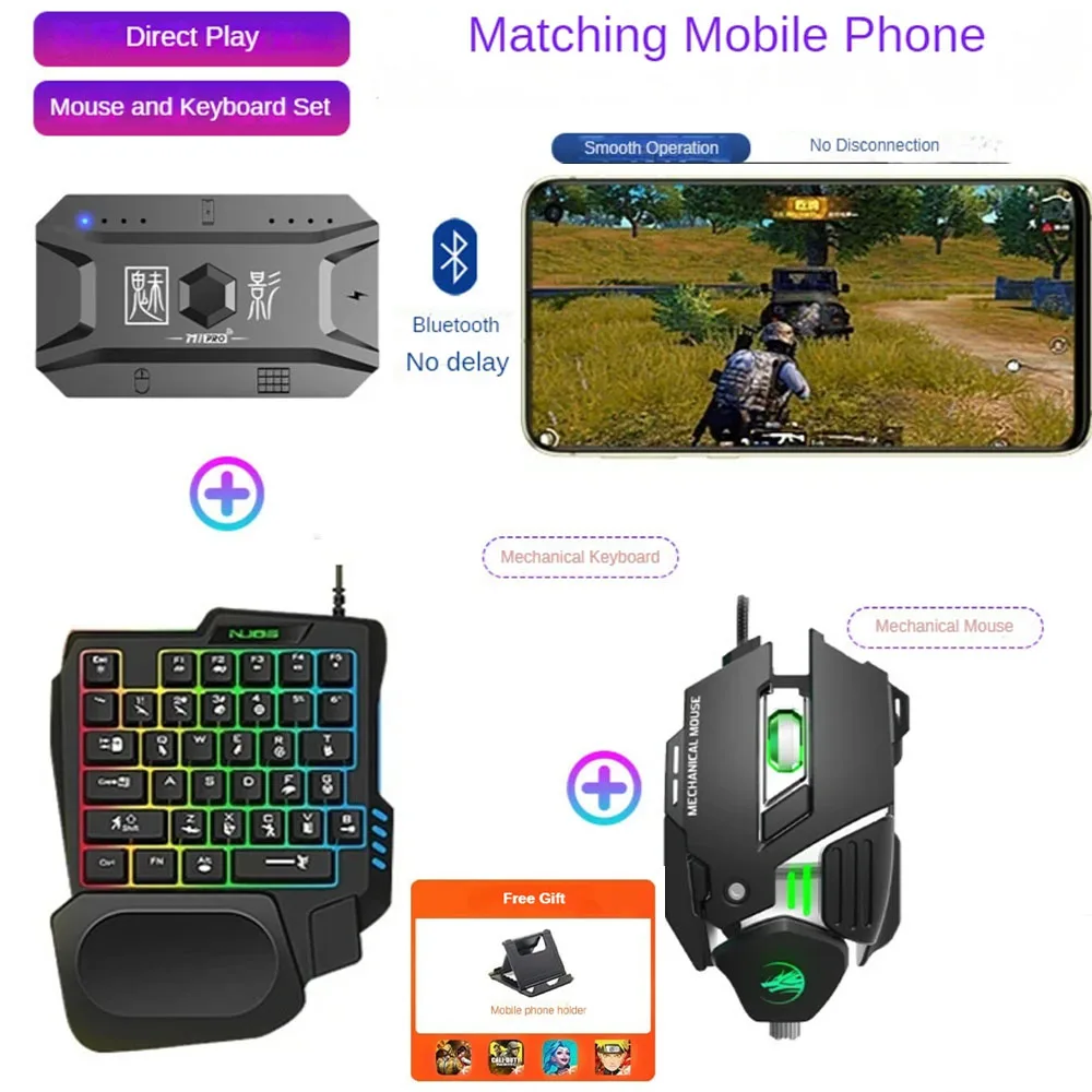 

M1 Pro Mobile Game Controller 4 in 1 Mouse Keyboard Adapter Converter BT V5.0 Programmable Adapter Support IOS Android System