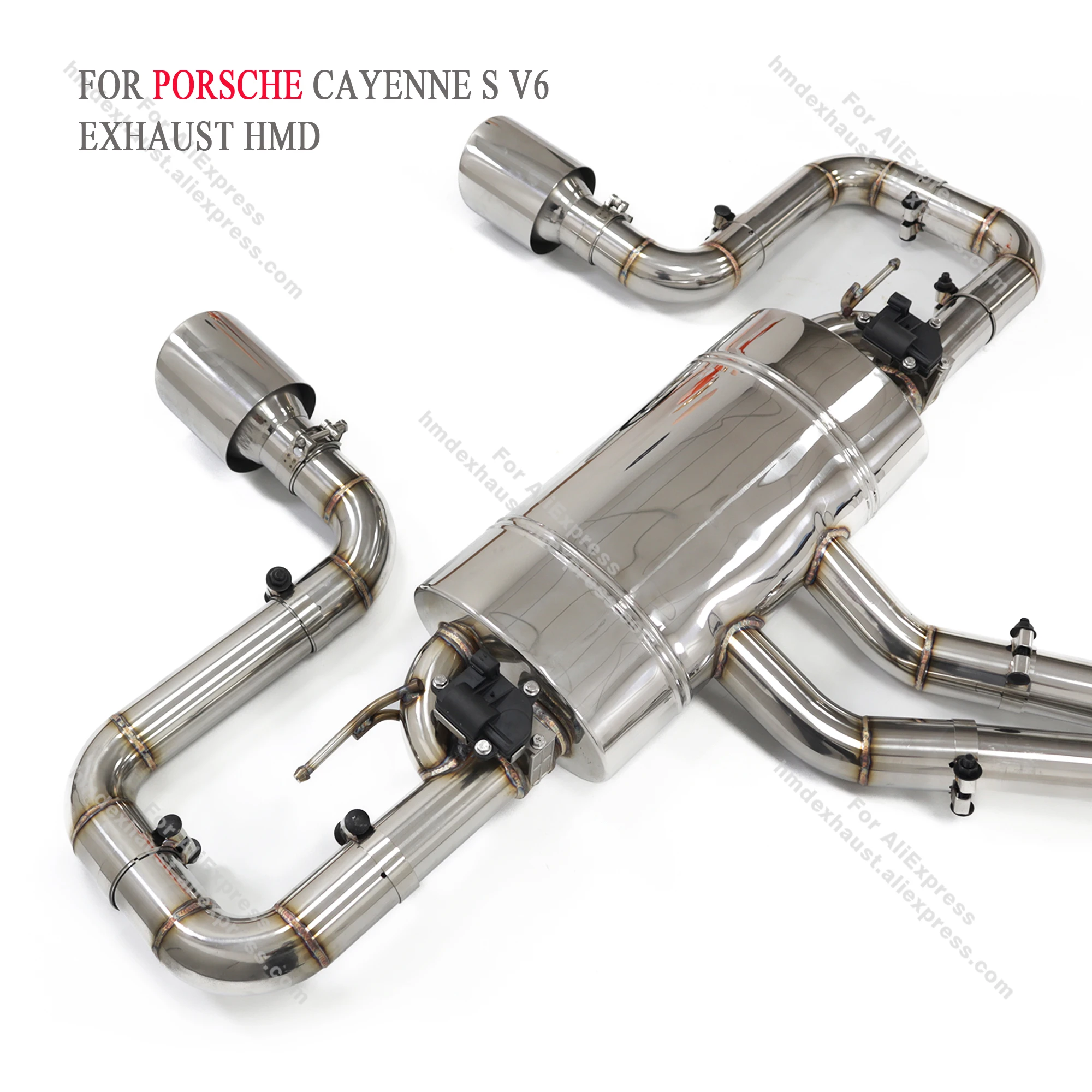 HMD Exhaust System Stainless Steel Performance Catback for Porsche Cayenne S 9Y0 3.0T With Turbo GT Style Diffuser