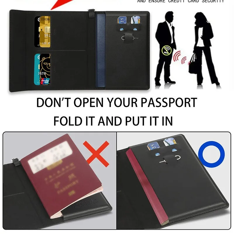 Passport Holder Anti-Theft Multifunctional Wallet Card Bag for Travel