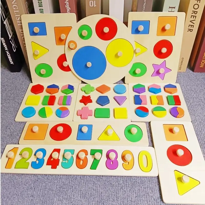 Wooden Puzzle Montessori Toy for Baby 2 6Y Kid Geometric Shape Color Sorter Puzzle Matching Game Children Early Educational (detail 2)