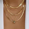 99607-6a1ec6.jpg Colliers en chaîne de perles tressées simples, ton or, ensemble de colliers avec pendentif superposé pour femmes, usage quotidien et de fête, 5 pièces/ensemble