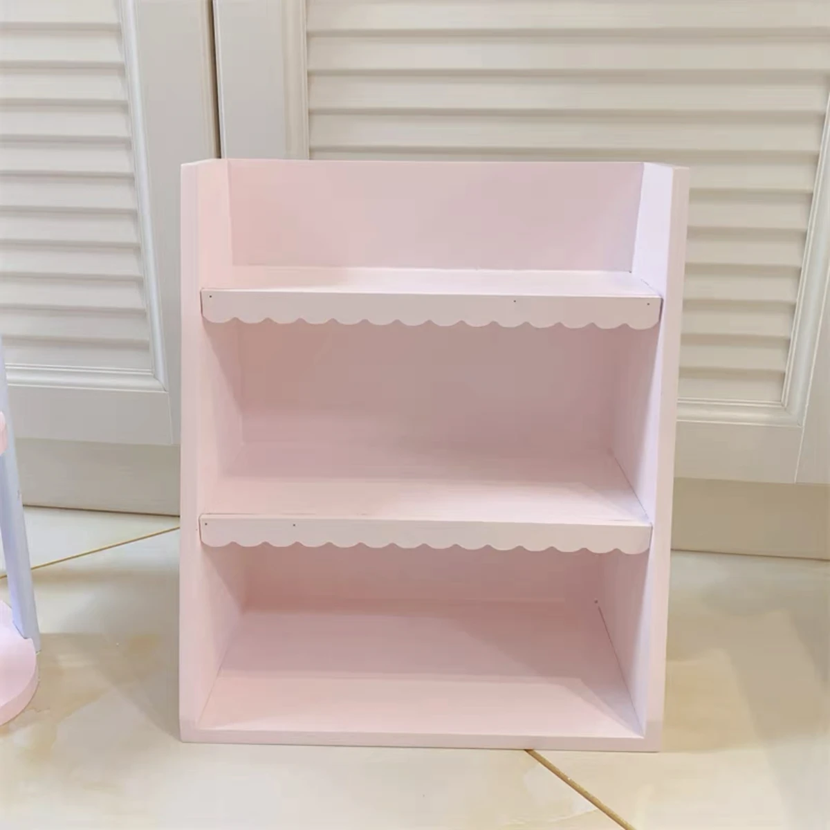 女の子のためのピンクのカワイイストレージラック,木製のデスクトップ