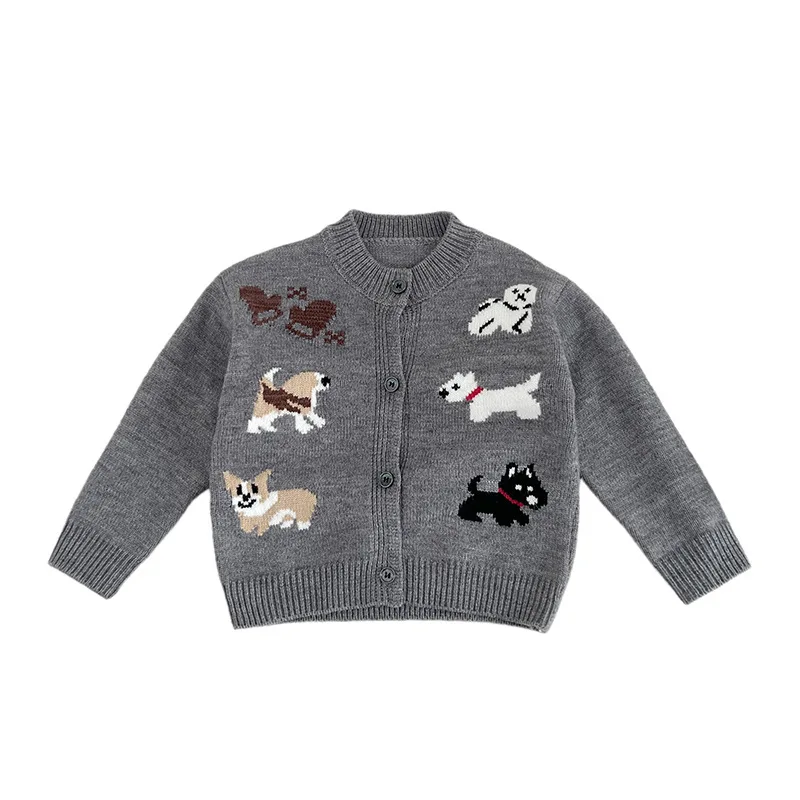 Autumn New Baby Long Sleeve Sweater Cardigan Infant Boy Cartoon Knitted Coat Toddler Girl Casual Knitwear Kids Clothes