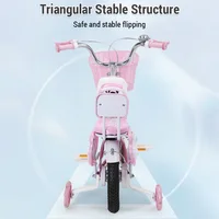 Bicyclette pour enfants de 12 à 20 pouces, avec roues d'entraînement, pour filles de 3 à 13 ans, avec panier, filet de protection 3