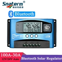 Contrôleur de Charge solaire MPPT 30A 40A 50A 60A 100A 12V 24V, déchargeur de Charge double USB automatique, régulateur de panneau solaire, écran LCD 1