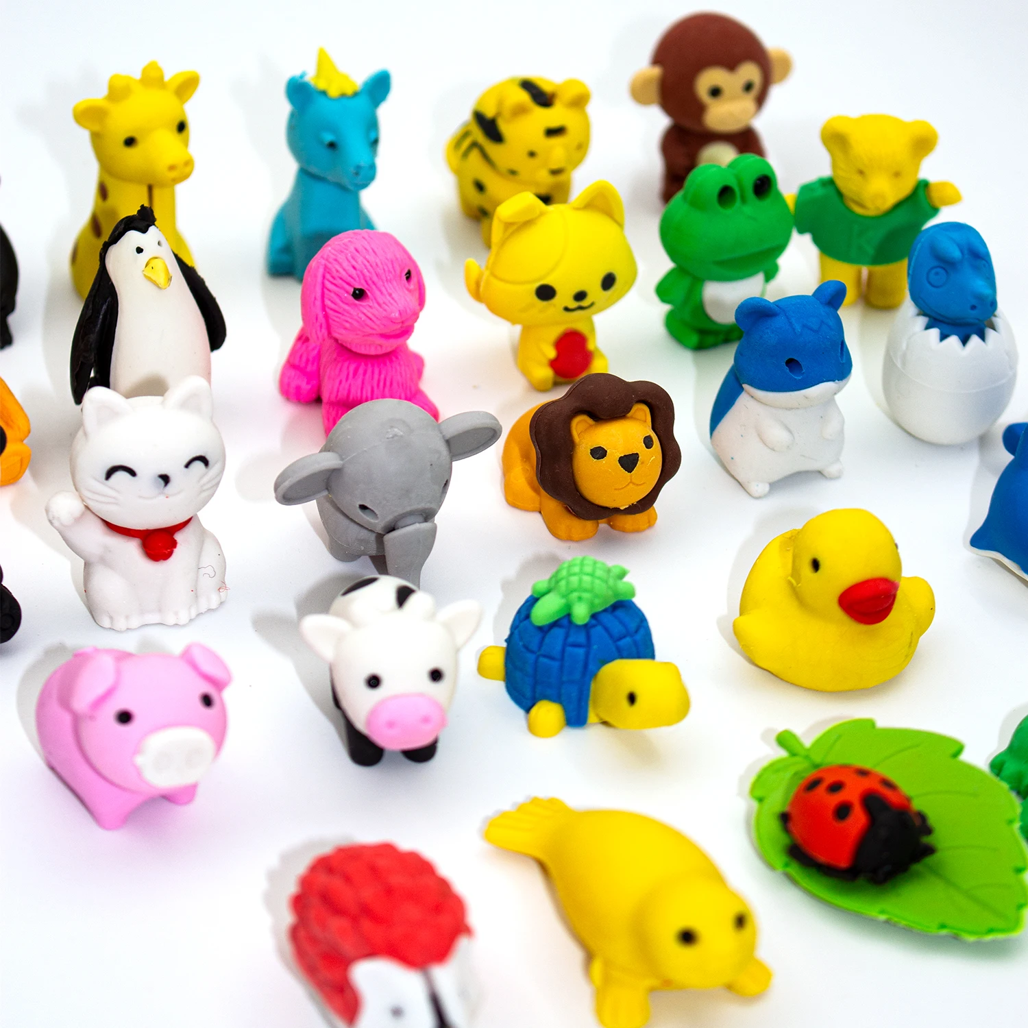 30 Random Cute Animal Erasers, Colorful Mini Erasers, Student Desktop Stationery Supplies, Party Gifts, School Gift Supplies - 2