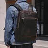 Luufan Men's Crazy Horse Leather Backpack 15.6 inch laptop Retro Rucksack Large CaPacity Travel Backpack Big Male Computer Bag 1
