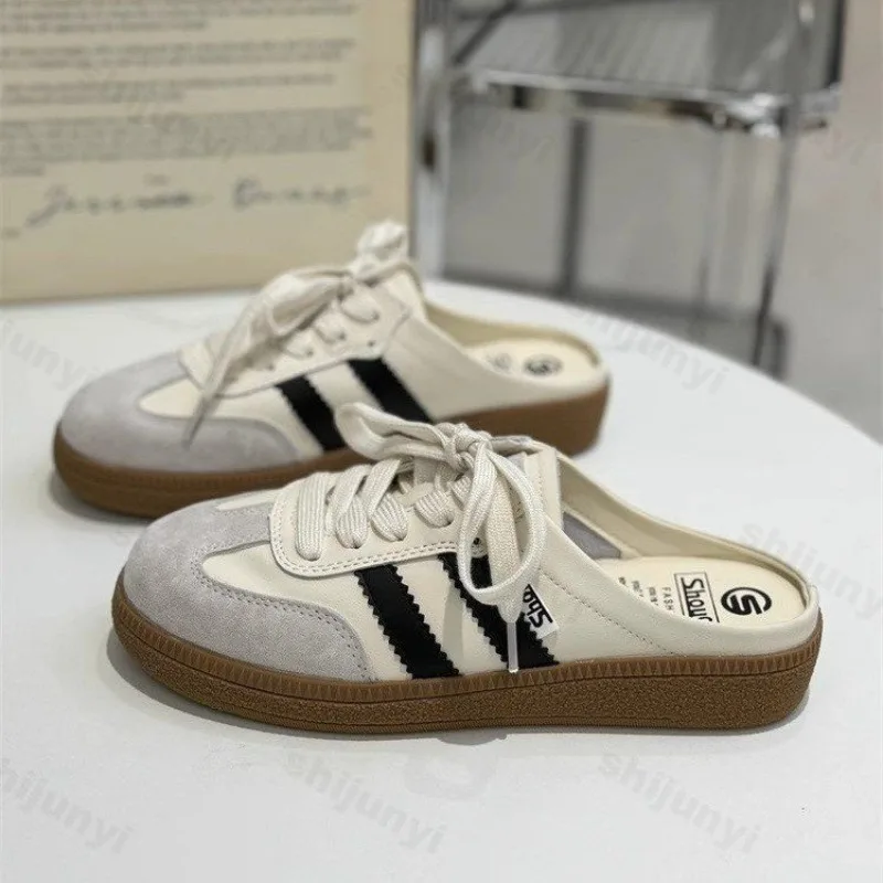 Summer Women Mules Shoes Sports Round Toe Flat Female