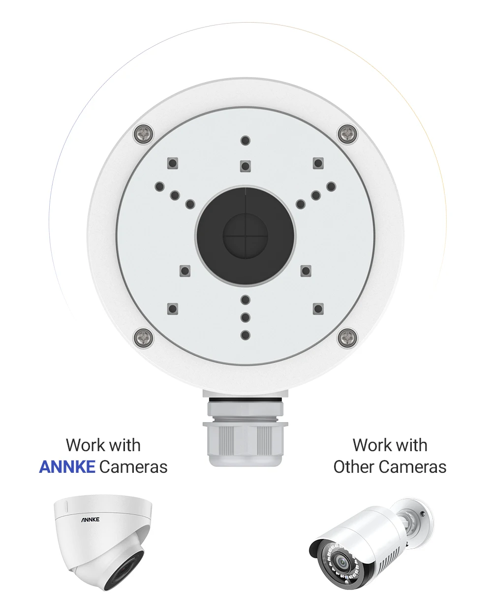 Annke Junction Box For CCTV Camera Aluminum Alloy HolderMount Bracket For Surveillance Camera Accessories 3