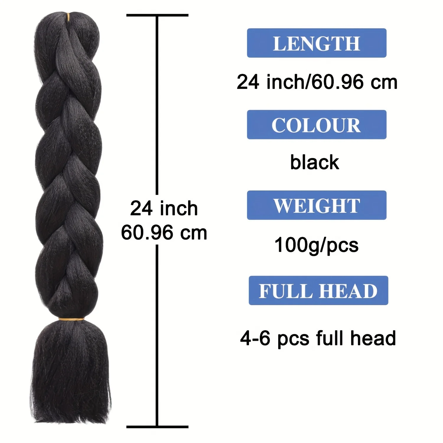 5PCS Jumbo African Braiding Hair Extensions Synthetic Fiber Crochet Braids Wig for Women DIY Party Daily Use Halloween Christmas 3
