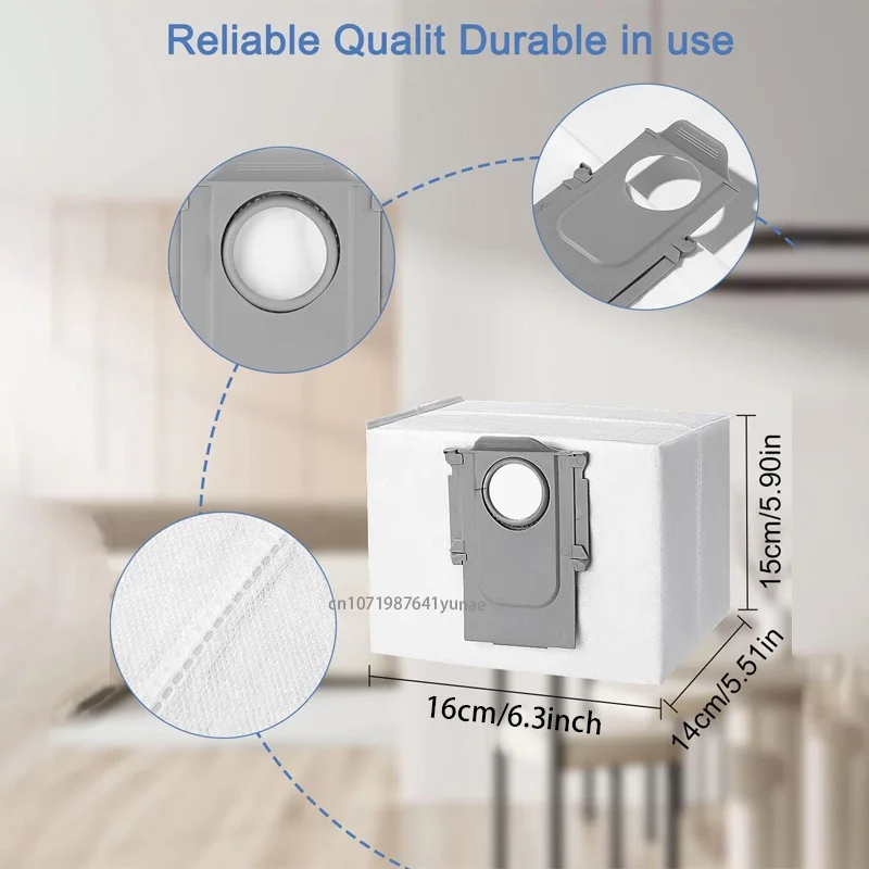 6 Sacchetti Polvere Primebag Per Robot Roborock Q5+, Q7 Max, S7 Pro Ultra, S8, G10S