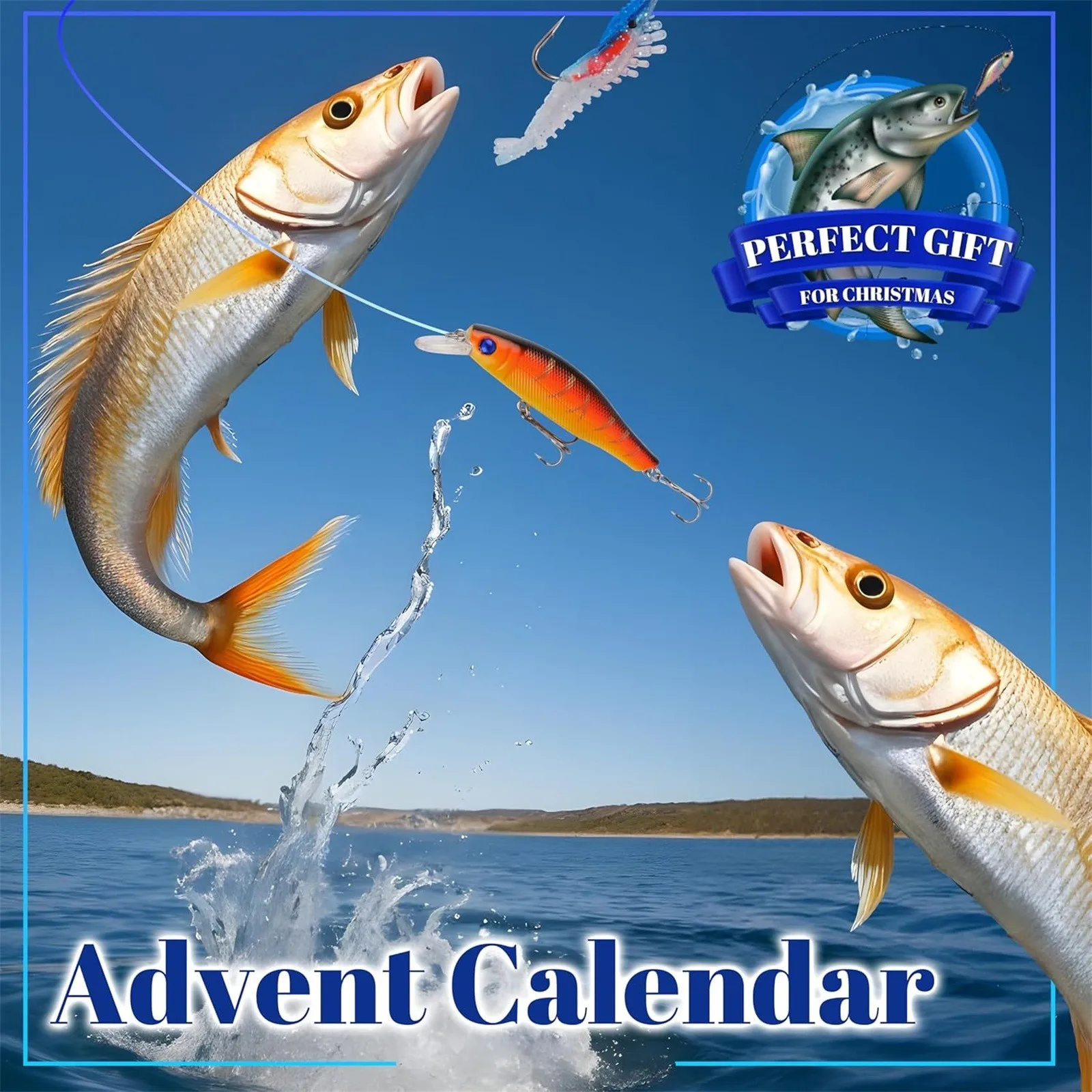 Calendario Dell'Avvento Per Pesca, 24 Esche E Accessori, Regalo Di Natale Per Pescatori
