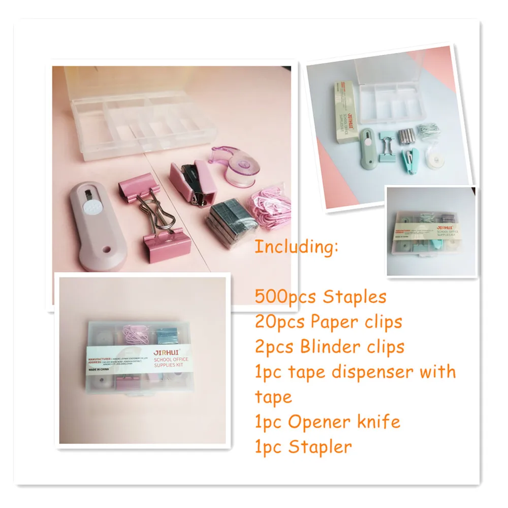 Office Storage Accessories Combination Paperclips I-beam Staples Ticket Holder Desktop Organizer Classification Stationery Set