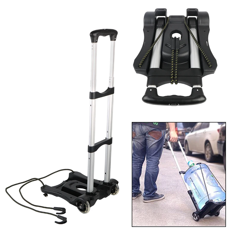 Portable Hand Cart Heavy Duty Portable Foldable Barrow Folding Luggage Cart for Home Travel Shopping Two-wheel Trolley 35kg