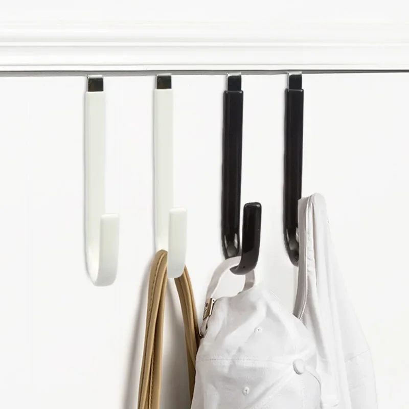 1/6pcs Door Hanger Hooks Stainless Steel S-shaped Cabinet Door Hooks Punch-Free Towel Bag Coat Kitchen Bathroom Organizer storage hook door hook