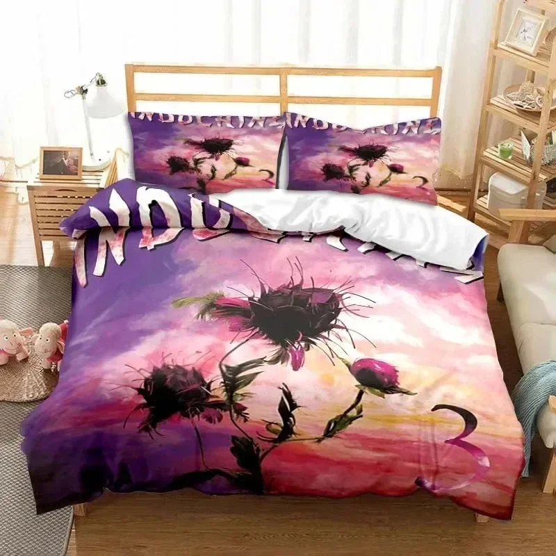 3D Print Indochine Rock Logo Bedding Set Double Twin King Duvet Cover Comforter Pillowcase Boys Girls Adults Bedroom