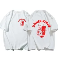 Summer Sporty T-Shirts Doner Kebab Print Pure Female Clothing Short Sleeve Tops Funny Women T Shirt Vintage Unisex Top Tees 1