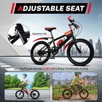 20 pouces VTT 7 vitesses unisexe enfants vélo double freins vtt hauteur réglable garçons filles vélo avec bouilloire, charge 85 kg 4