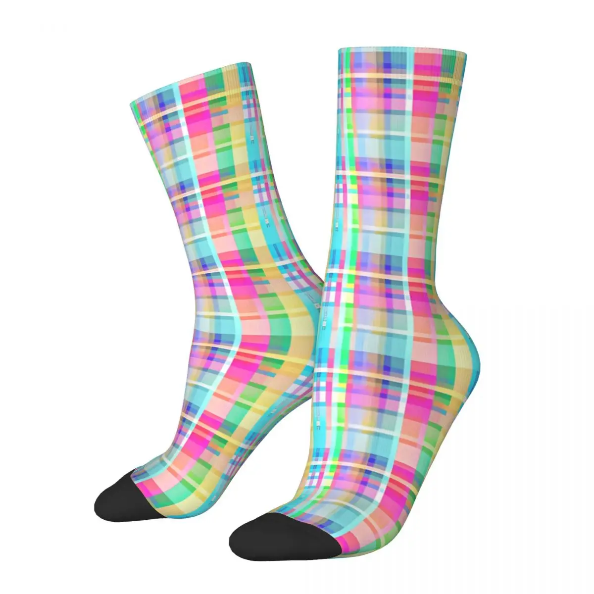 

Colorful Plaid Pattern Design Socks Male Mens Women Summer Stockings Hip Hop