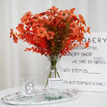 1 Bundle Artificial Flowers Outdoor UV Resistant Greenery Shrubs Plants for Home Kitchen Office Wedding Garden Decor Fake Flower